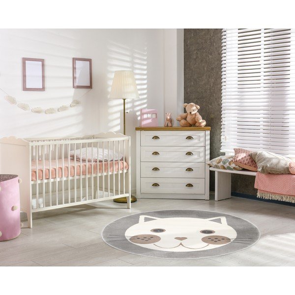 Siva otroška preproga ø 100 cm Soft – FD-image-1