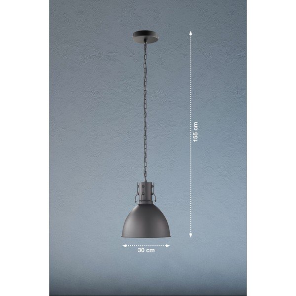 Črna viseča svetilka s kovinskim senčilom ø 30 cm London – Fischer & Honsel-image-1