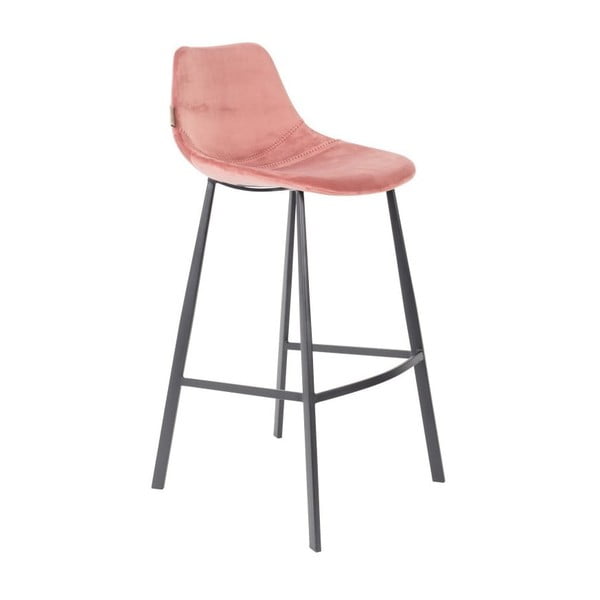 Komplet 2 rožnatih barskih stolov z žametnim oblazinjenjem Dutchbone, višina 106 cm