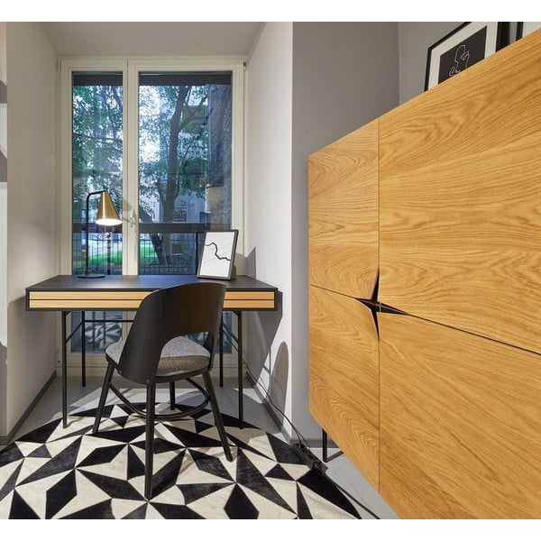 Črna pisalna miza Woodman Stripe, 130 x 60 cm-image-1