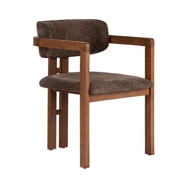 Rjav jedilni stol z nasloni za roke Toscana – Kalune Design