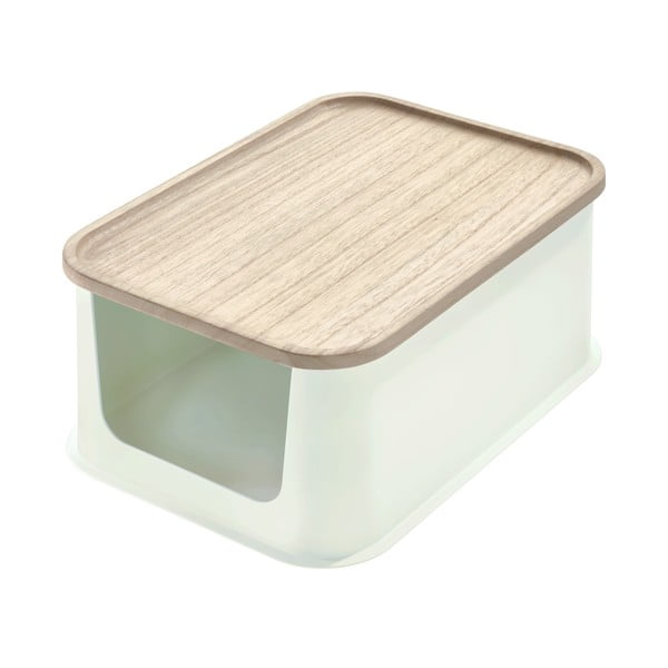 Bela škatla za shranjevanje s pokrovom iz pavlovnije iDesign Eco Open, 21,3 x 30,2 cm