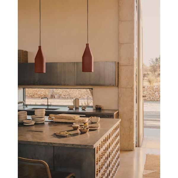 Viseča svetilka v barvi terakote s kovinskim senčilom ø 15 cm Peralta – Kave Home-image-3