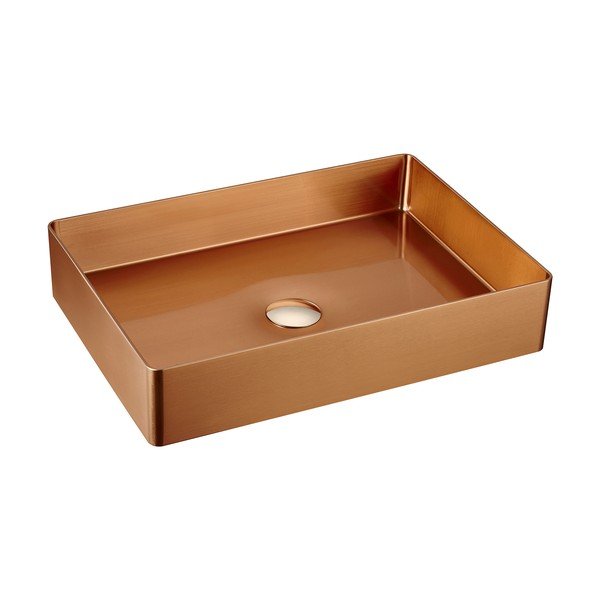 Umivalnik iz nerjavečega jekla v bakreni barvi 50x35 cm Aurum – Sapho