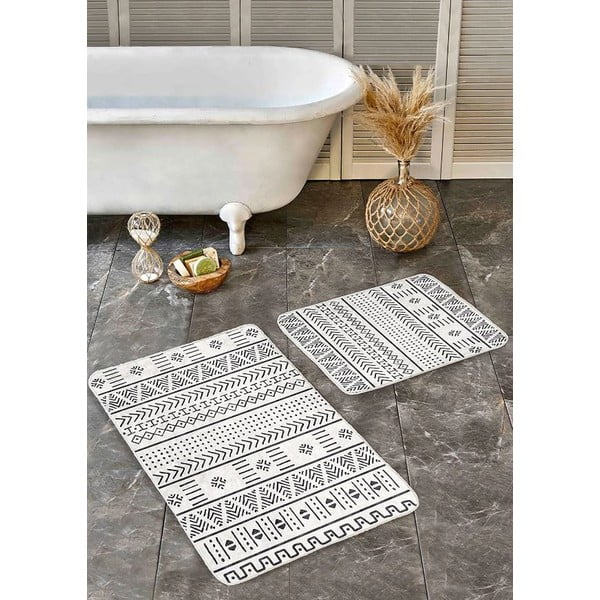 Črne/bele kopalniške preproge v kompletu 2 ks 60x100 cm – Mila Home-image-4