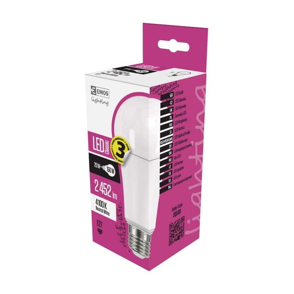 LED žarnica EMOS Classic A67 nevtralno bela, 20W E27-image-1