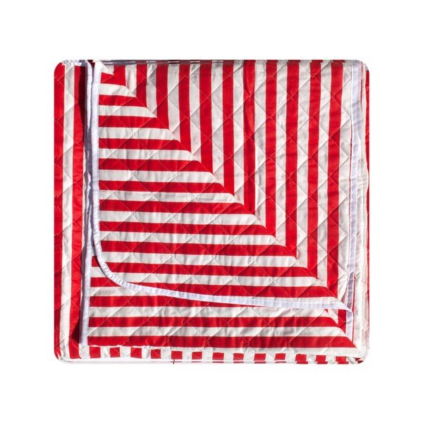 Rdeče-belo črtasto prešito posteljno pregrinjalo Stripes, 160 x 230 cm-image-3