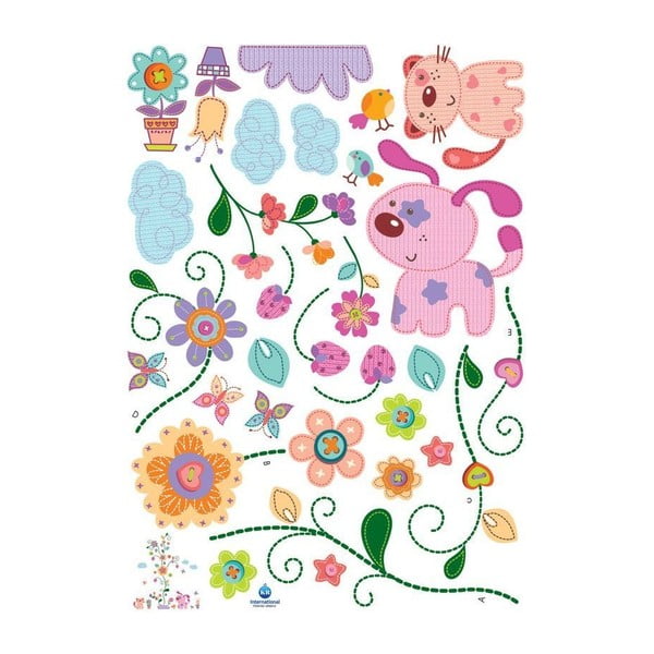 Stenska nalepka Ambiance Colorful Animals and Tree-image-1