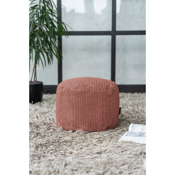 Opečnato oranžna vreča za sedenje iz rebrastega žameta Mini – SLOWDOWN-image-1