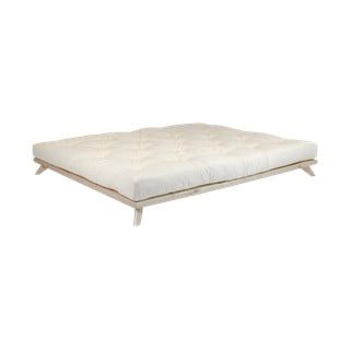 Dvoposteljna postelja z vzmetnico Karup Design Senza Comfort Mat Natural Clear/Natural, 160 x 200 cm