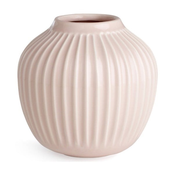 Svetlo rožnata keramična vaza Kähler Design Hammershoi, višina 12,5 cm
