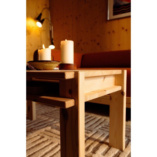 Klubska mizica iz masivnega bora v svetli naravni barvi 50x80 cm Tuck – Karup-image-2