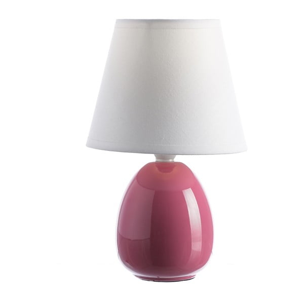 Temno rožnata keramična namizna svetilka s tekstilnim senčnikom (višina 25 cm) – Casa Selección