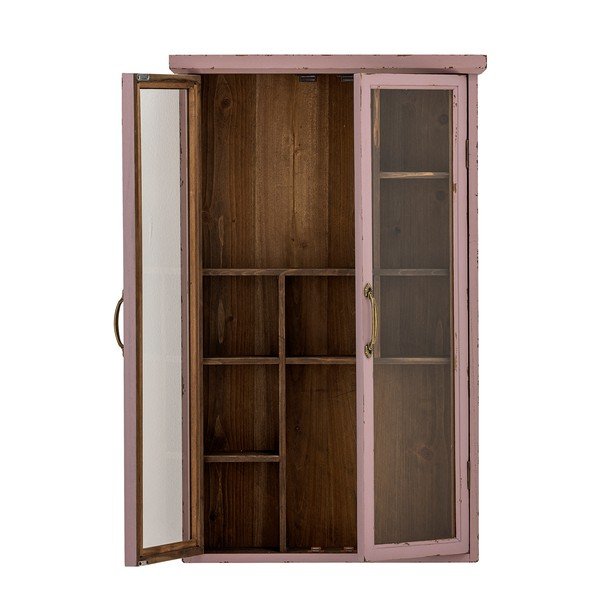 Prašno rožnata vitrina iz masivne jelke 50x80x14 cm Hazem – Bloomingville-image-4
