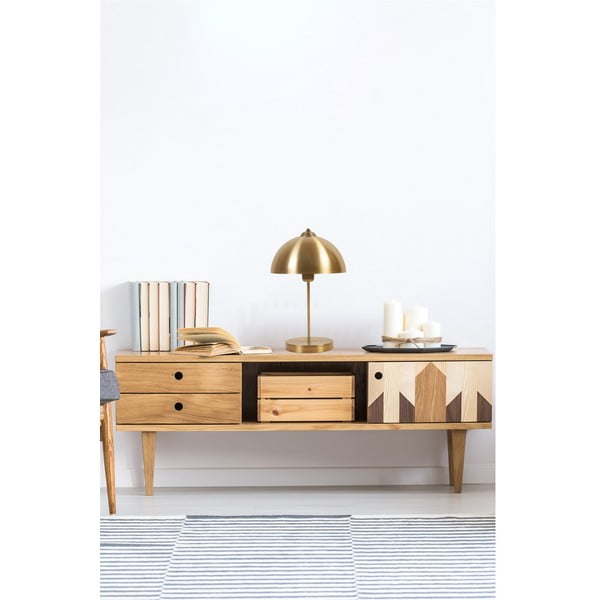 Namizna svetilka v zlati barvi s kovinskim senčilom (višina 40 cm) Lungo – Opviq lights-image-2