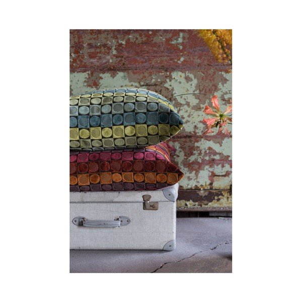 Zeleno-moder okrasni vzglavnik Dutchbone Ottava , 45 x 45 cm-image-1