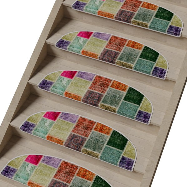 Komplet preprog za stopnice 16 ks 20x65 cm Patchwork – Vitaus-image-1