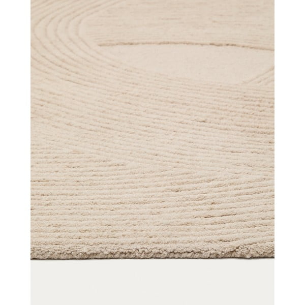 Kremno bela ročno tkana volnena preproga 200x300 cm Domm – Kave Home-image-2