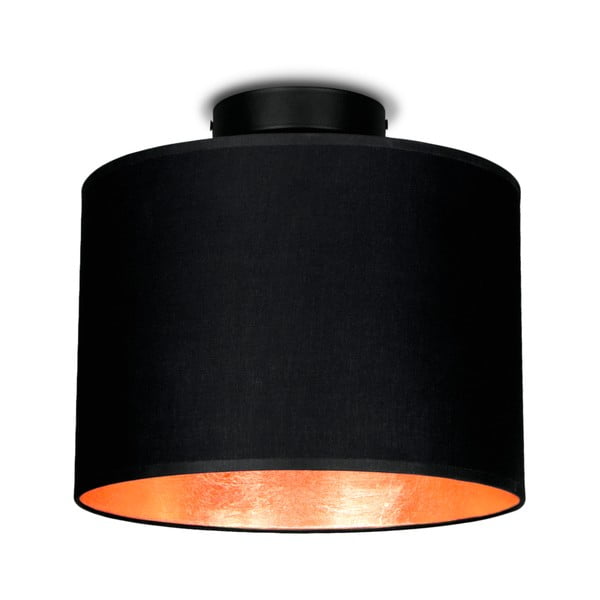 Črna stropna svetilka z detajli v bakreni barvi Sotto Luce MIKA, ⌀ 25 cm