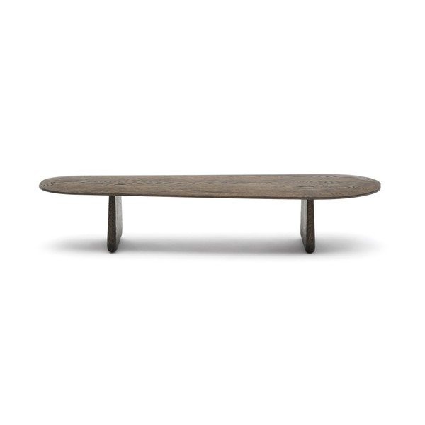 Temno rjava klubska mizica iz masivnega hrasta 64x146 cm Pirita – Kave Home-image-3