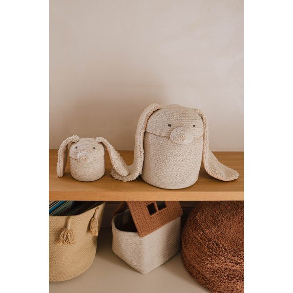 Kremno bela tekstilna otroška škatla za shranjevanje ø 15x15 cm Mini Rita the Rabbit – Lorena Canals-image-1