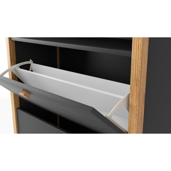 Temno siva omara za čevlje z dvema predaloma Woodman Bode-image-4