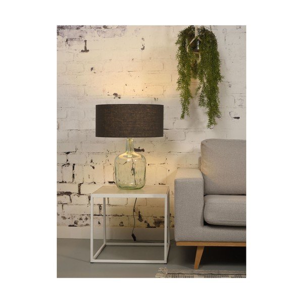 Namizna svetilka s temno modrim senčnikom in strukturo iz recikliranega stekla Good&Mojo Murano, ⌀ 47 cm-image-1