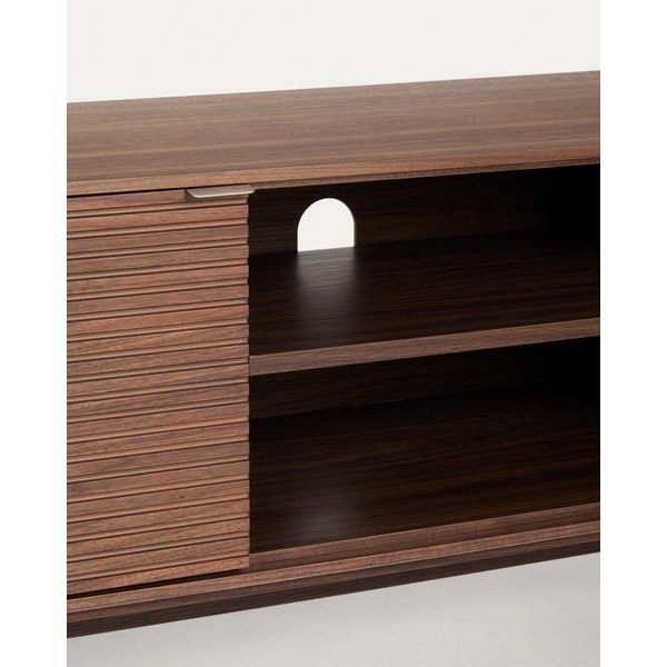 TV omarica v orehovem dekorju v temni naravni barvi 150x46x40 cm Norlen – Kave Home-image-2