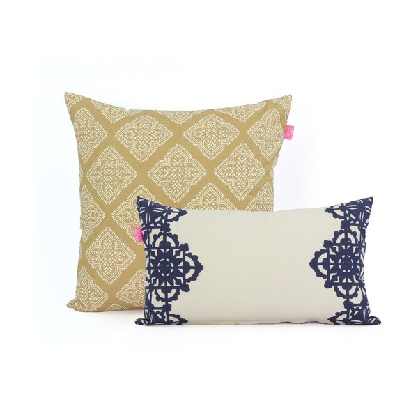 Komplet 2 bombažnih prevlek za blazino Happy Friday Embroidery-image-2