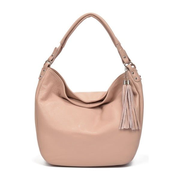 Prašno rožnata usnjena torbica Renata Corsi Dona
