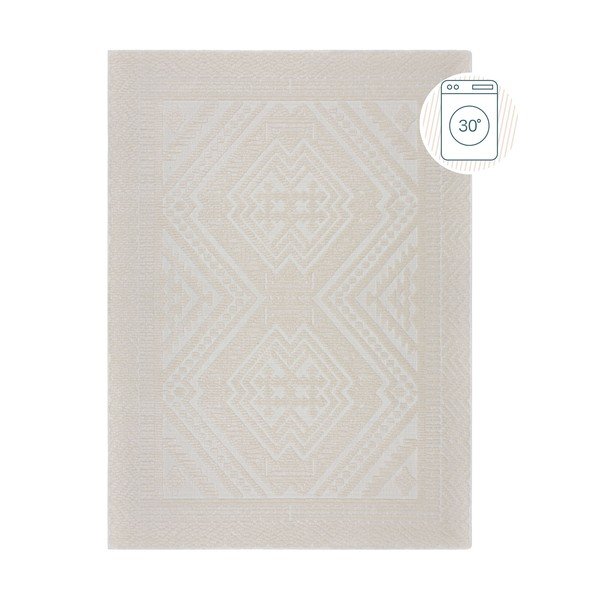 Kremno bela pralna preproga iz šenila 80x160 cm Jaipur – Flair Rugs