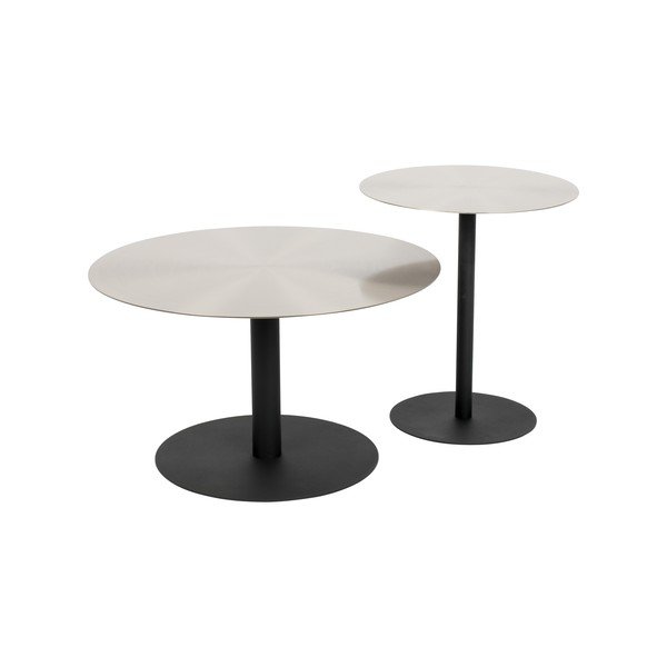 Črno-zlata kovinska okrogla mizica ø 60 cm Snow – Zuiver-image-3