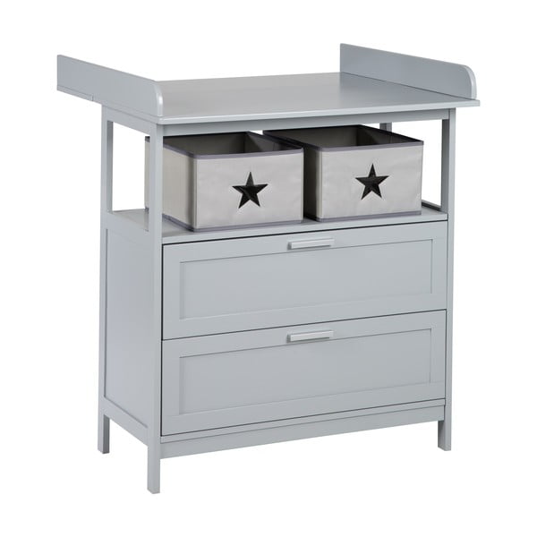 Siva otroška komoda s previjalnim pultom 87x100x75 cm Hamburg – Roba