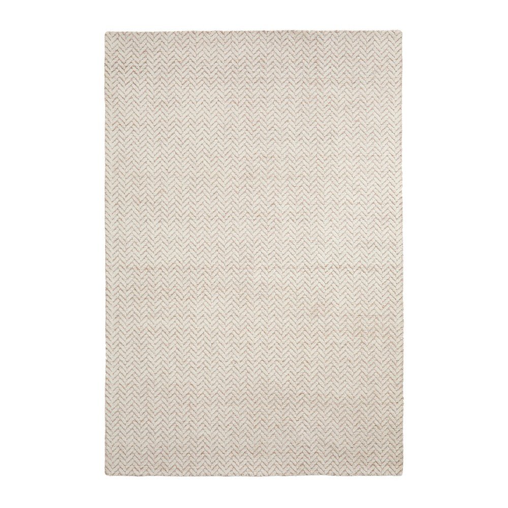 Kremno bela ročno tkana volnena preproga 200x300 cm Calira