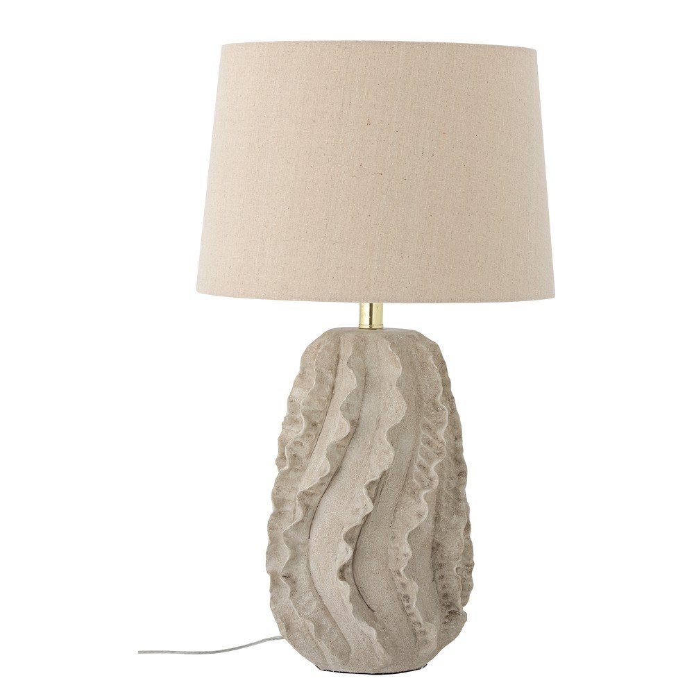 Bež namizna svetilka s senčilom iz tekstila (višina 64 cm) Natika