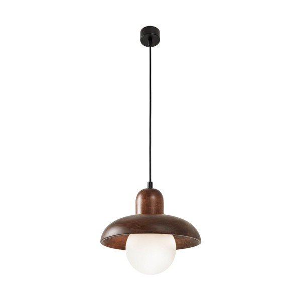 Rjava viseča svetilka z lesenim senčilom ø 25 cm Elsa – Opviq lights