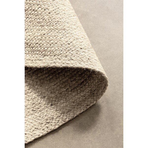 Kremno bela obojestranska/ročno tkana okrogla preproga iz jute ø 200 cm Braided – Hanse Home-image-4