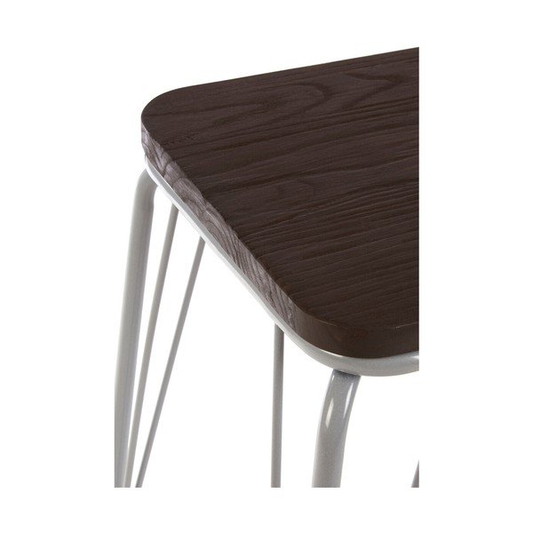 Siv/v temni naravni barvi stolček iz masivnega bresta District – Premier Housewares-image-4