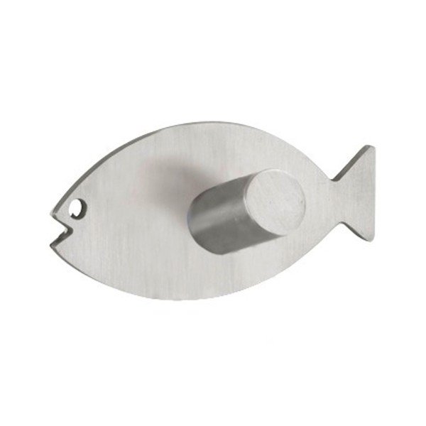 Samolepilna stenska kljuka v srebrni barvi Wenko Fish-image-1