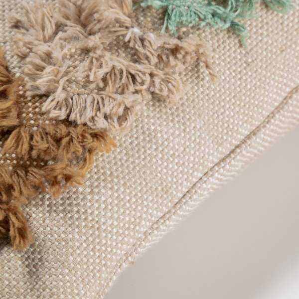 Rjava prevleka za okrasno blazino iz reciklirane plastike Kave Home Dalila, 45 x 45 cm-image-1