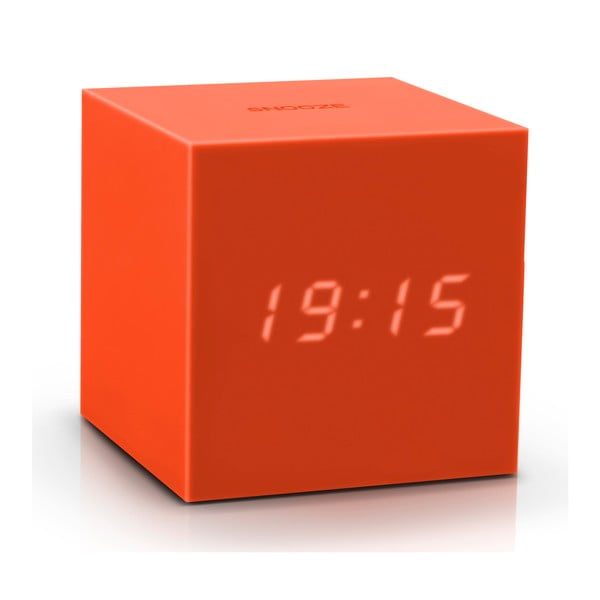 Oranžna LED budilka Gingko Gravity Cube