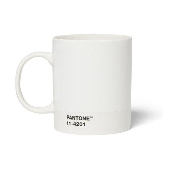 Bela porcelanasta skodelica 375 ml Cortado Cloud Dancer 11-4201  – Pantone