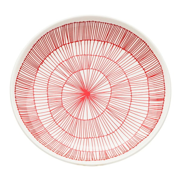 Krožnik iz rdeče keramike Kare Design Net, Ø 21 cm