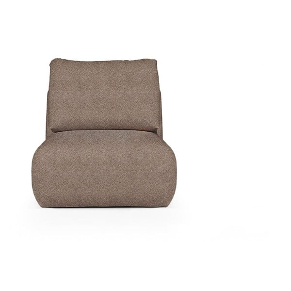 Rjav fotelj iz tkanine bouclé Mirel – Rodier