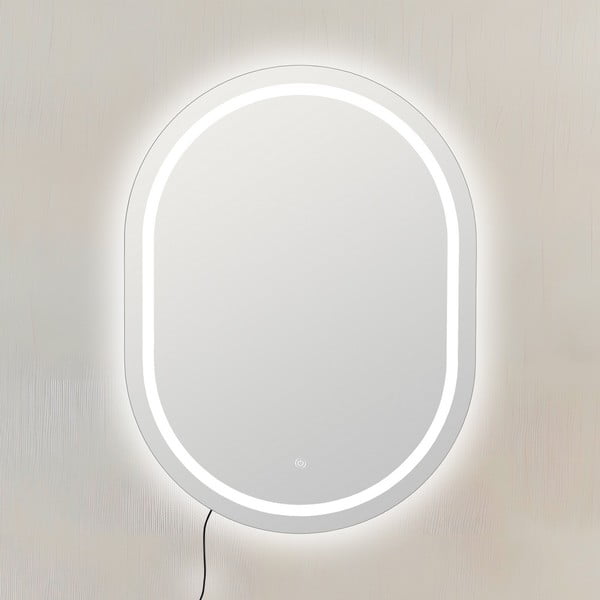 Stensko ogledalo z lučjo 60x80 cm – Ixia-image-1