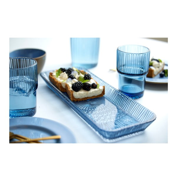 Moder steklen servirni krožnik 14x38 cm Kusintha – Bitz-image-1