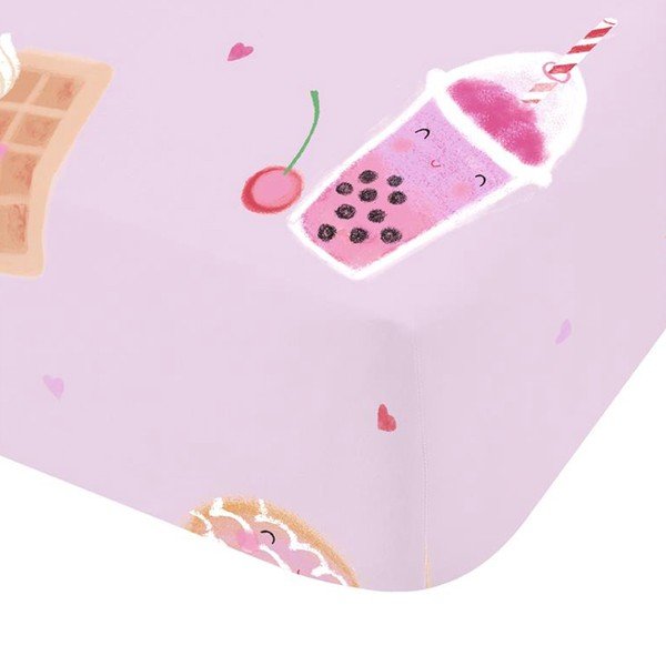 Rožnata napenjalna enojna otroška rjuha 90x190 cm Sweet Treats – Catherine Lansfield