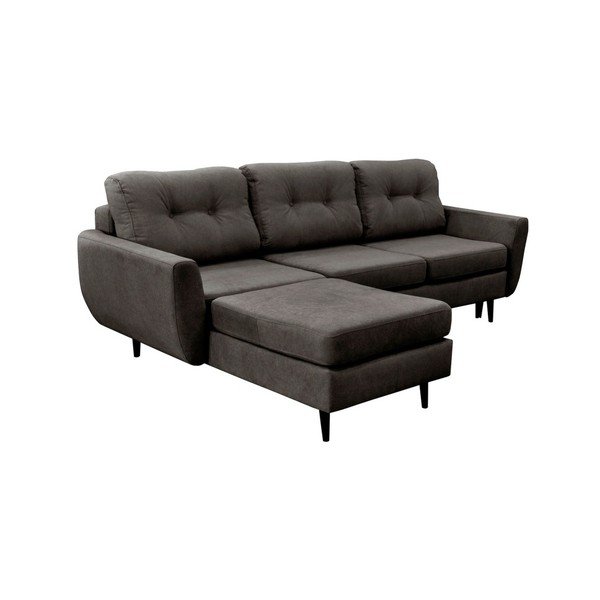 Temno siva sedežna garnitura s črnimi nogami Mazzini Sofas Hortensia, levi kot-image-1