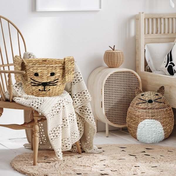 Otroška škatla za shranjevanje iz vodne hijacinte v naravni barvi ø 35x26 cm Rabbit – Compactor-image-1