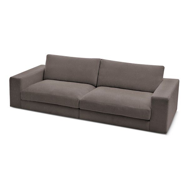 Sivorjava sedežna garnitura iz rebrastega žameta 274 cm Leonard – Bobochic Paris-image-4